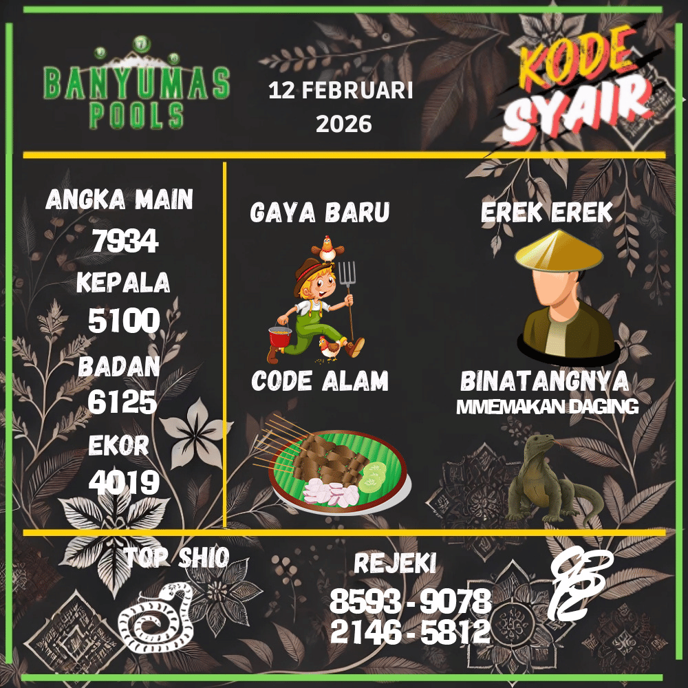 Kode Syair Banyumas Pools - Februari 2026
