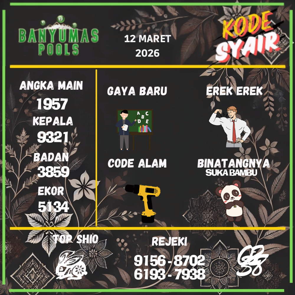 Kode Syair Banyumas Pools - Maret 2026
