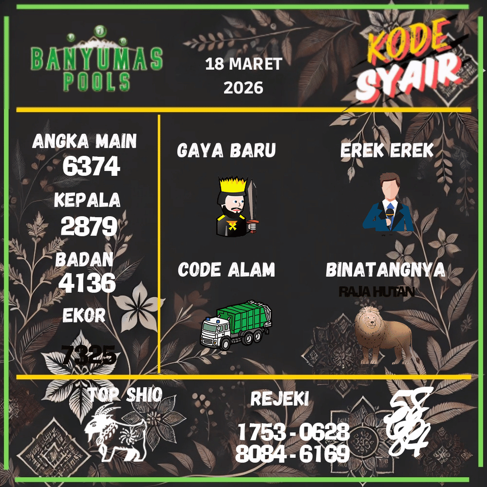 Kode Syair Banyumas Pools - Maret 2026

