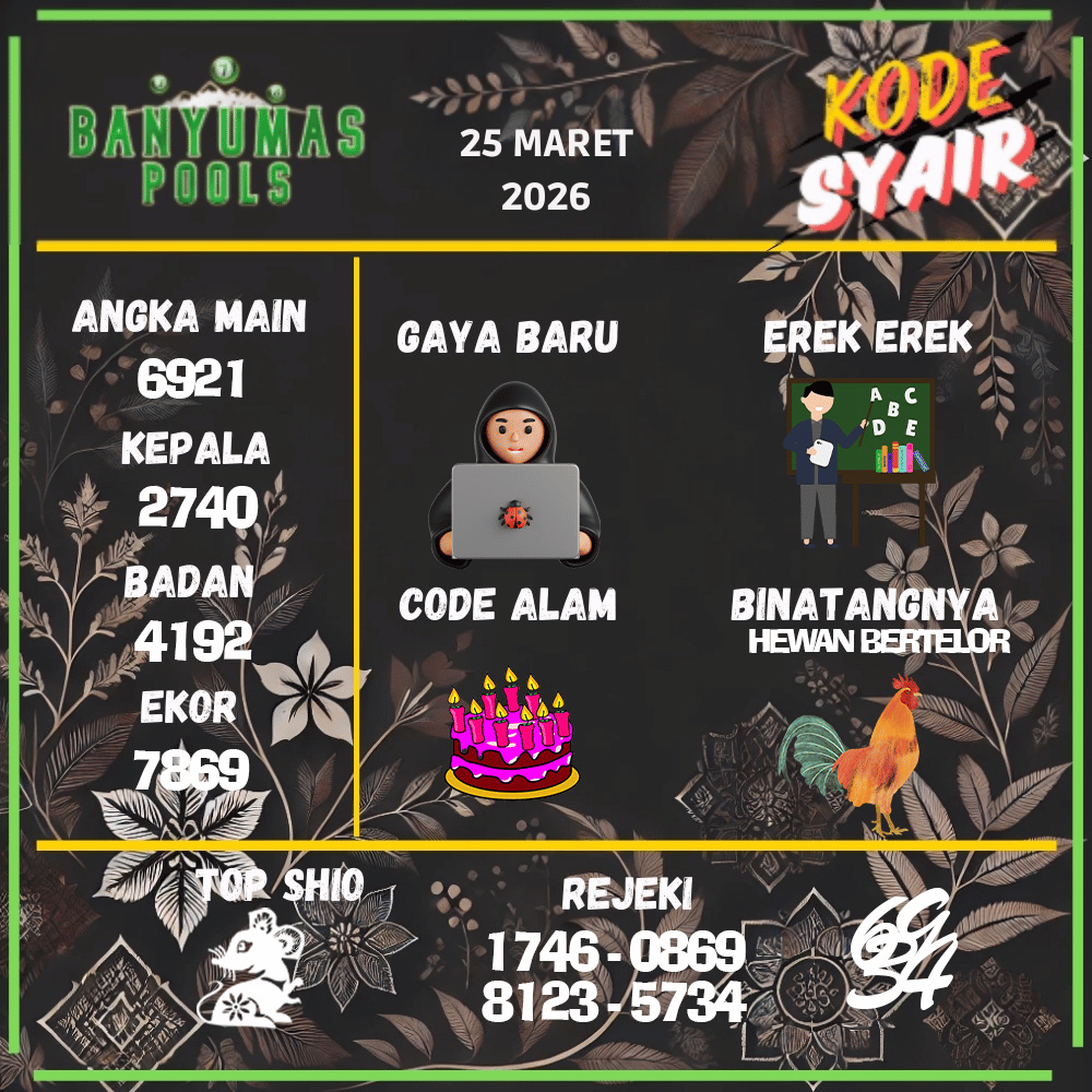 Kode Syair Banyumas Pools - Maret 2026
