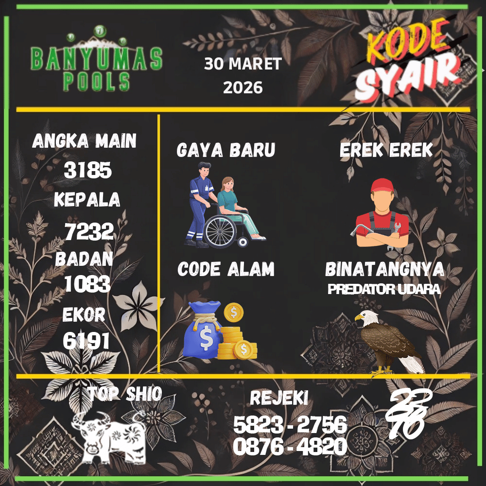 Kode Syair Banyumas Pools - Maret 2026
