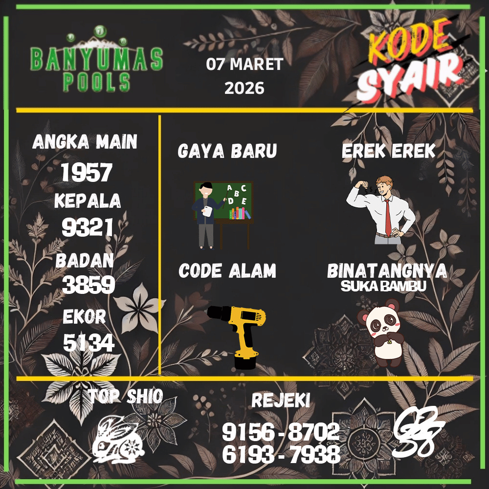 Kode Syair Banyumas Pools - Maret 2026

