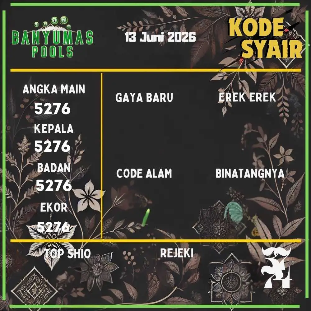 Kode Syair Banyumas Pools Juni 2026