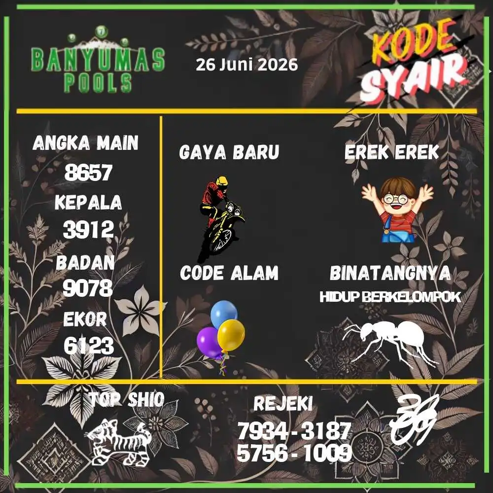 Kode Syair Banyumas Pools Juni 2026