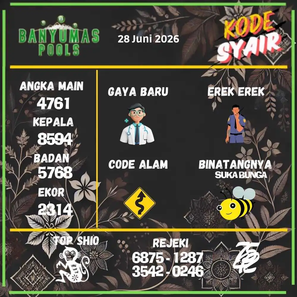 Kode Syair Banyumas Pools Juni 2026