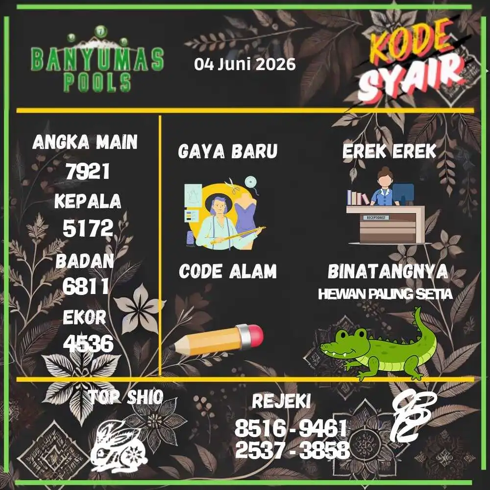 Kode Syair Banyumas Pools Juni 2026
