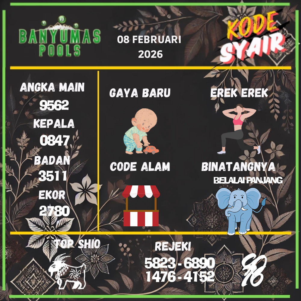 Kode Syair Banyumas Pools 08 Februari 2026