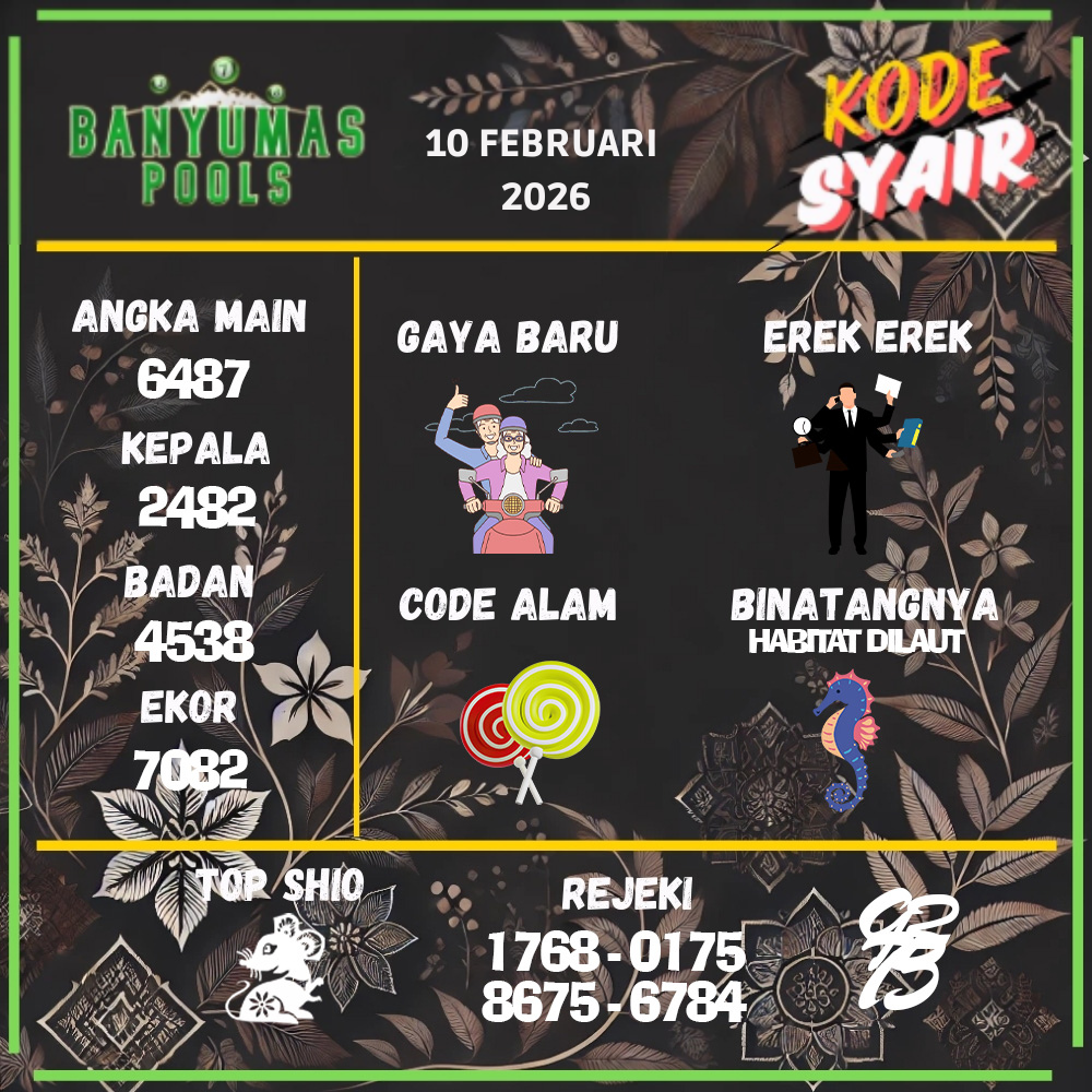 Kode Syair Banyumas Pools 10 Februari 2026