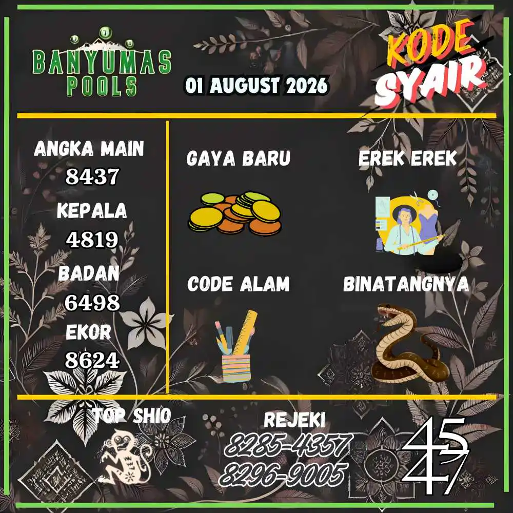 Kode Syair Banyumas Pools Agustus 2026

