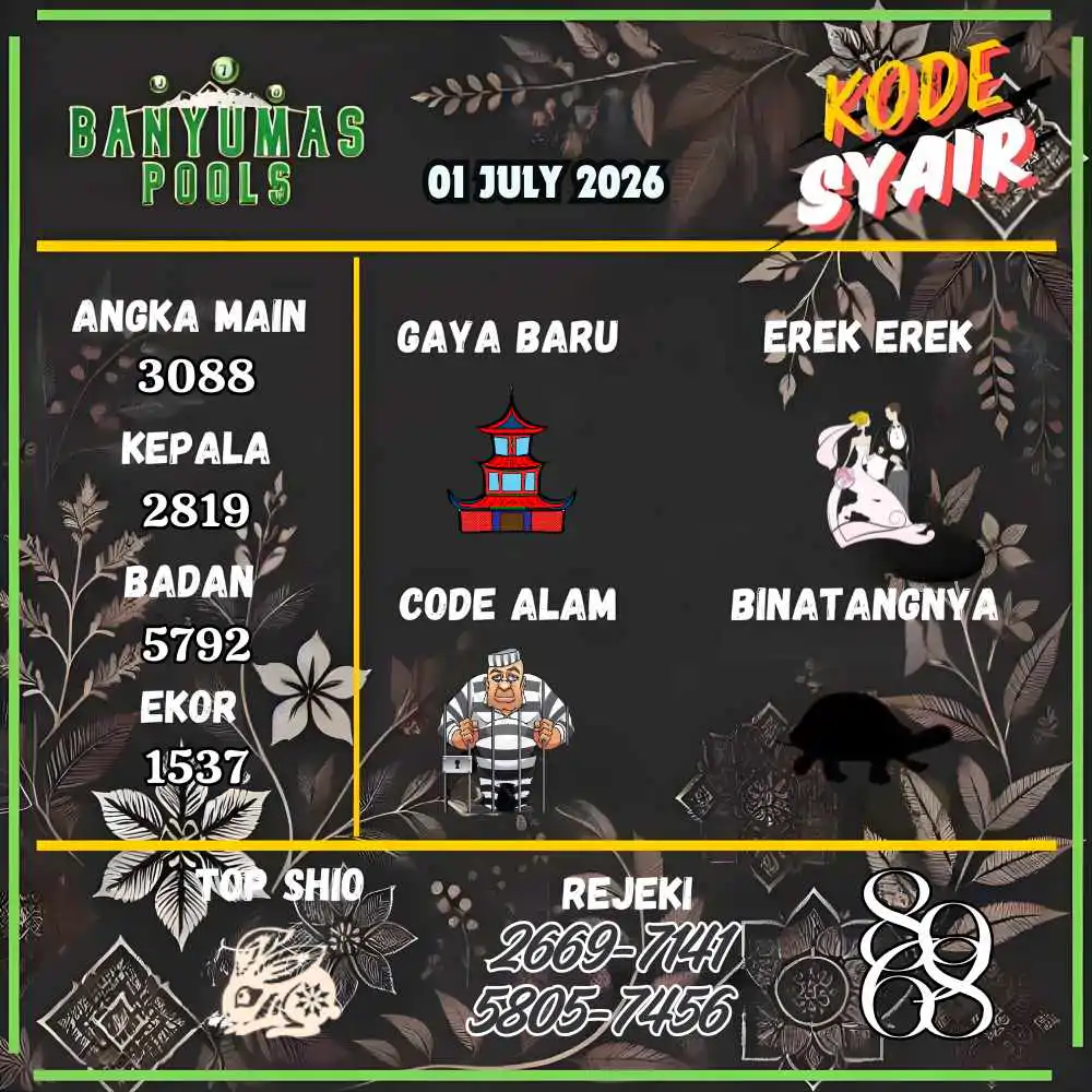 Kode Syair Banyumas Pools Juli 2026
