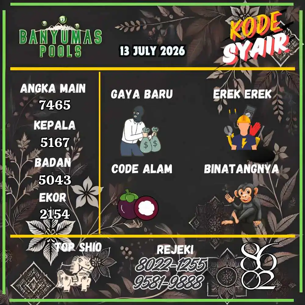Kode Syair Banyumas Pools Juli 2026
