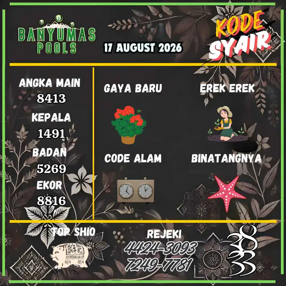 Kode Syair Banyumas Pools Agustus 2026
