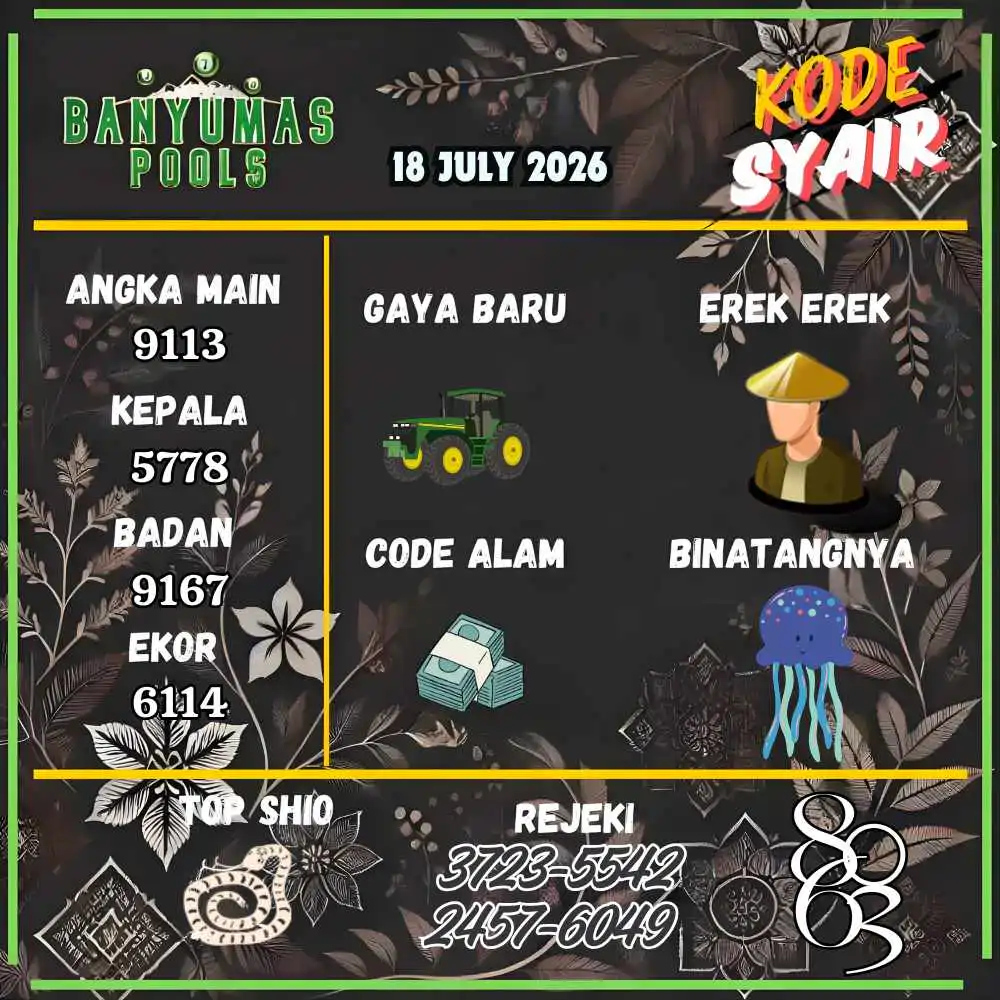 Kode Syair Banyumas Pools Juli 2026
