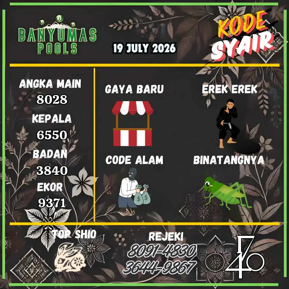 Kode Syair Banyumas Pools Juli 2026
