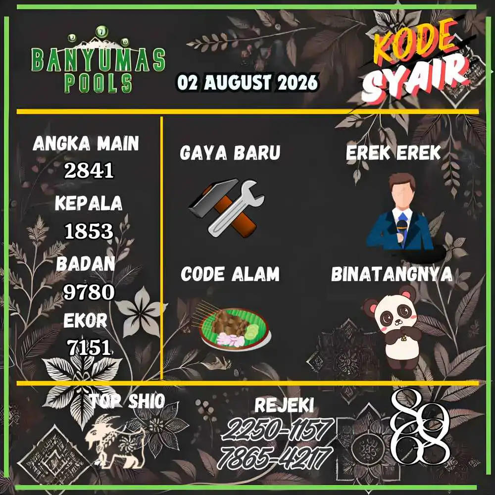 Kode Syair Banyumas Pools Agustus 2026
