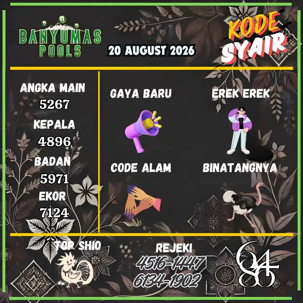 Kode Syair Banyumas Pools Agustus 2026
