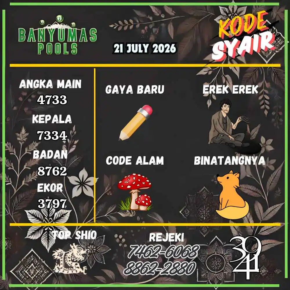 Kode Syair Banyumas Pools Juli 2026
