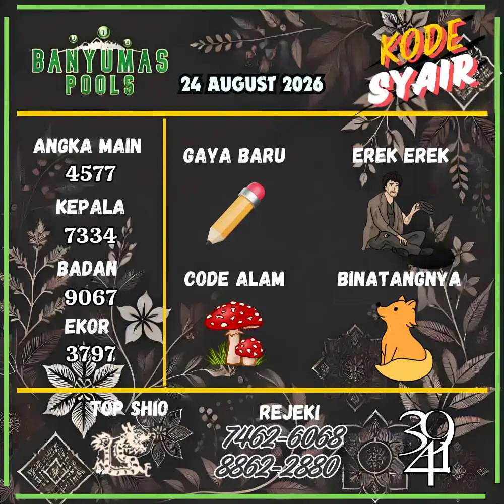 Kode Syair Banyumas Pools Agustus 2026
