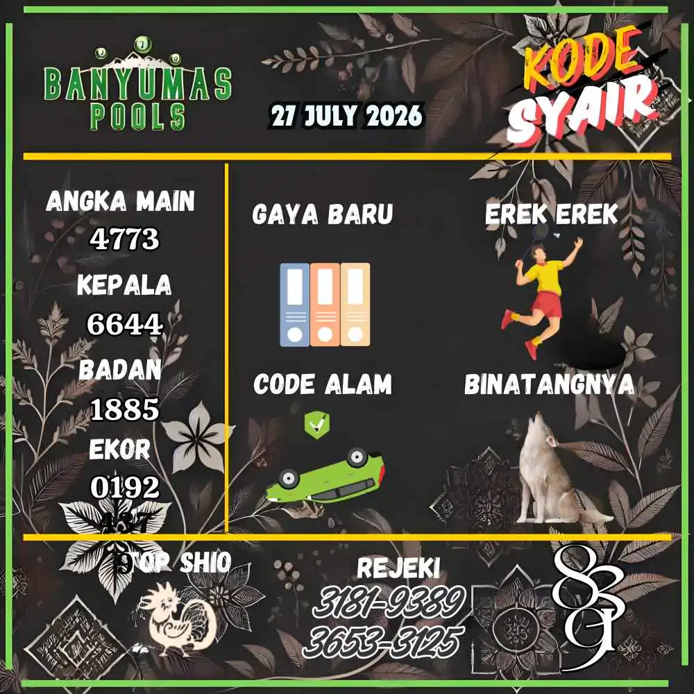 Kode Syair Banyumas Pools Juli 2026

