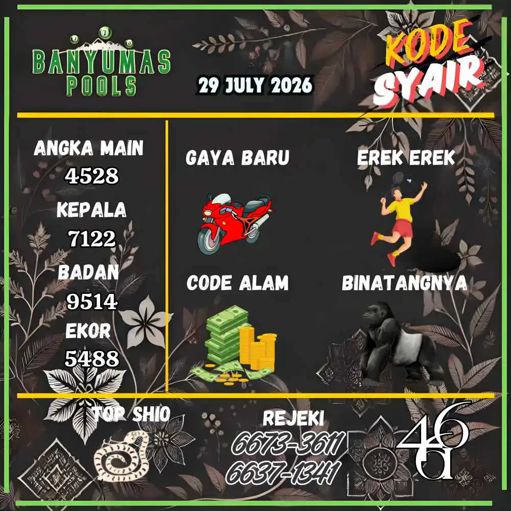 Kode Syair Banyumas Pools Juli 2026
