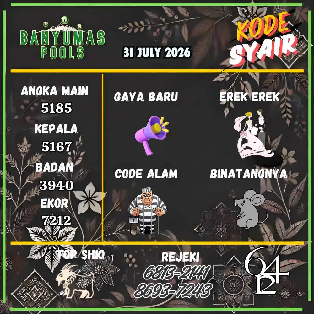 Kode Syair Banyumas Pools Juli 2026
