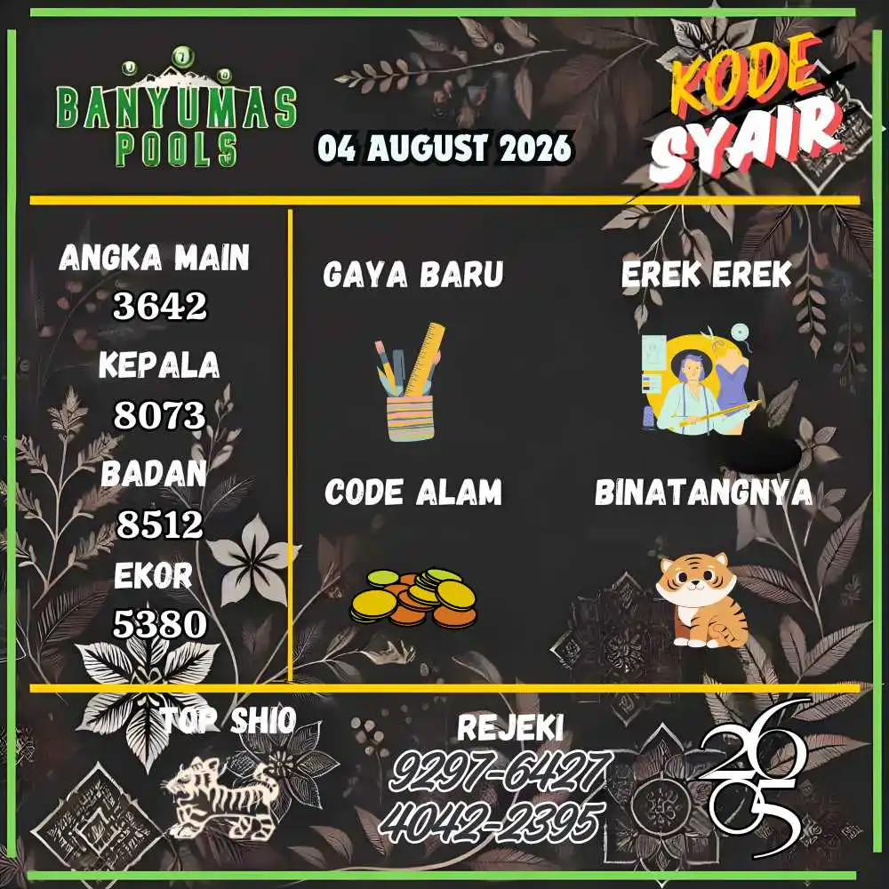 Kode Syair Banyumas Pools Agustus 2026
