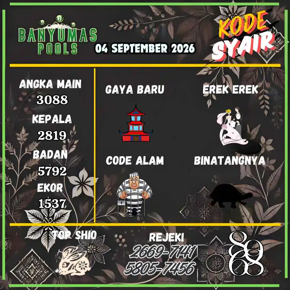 Kode Syair Banyumas Pools September 2026
