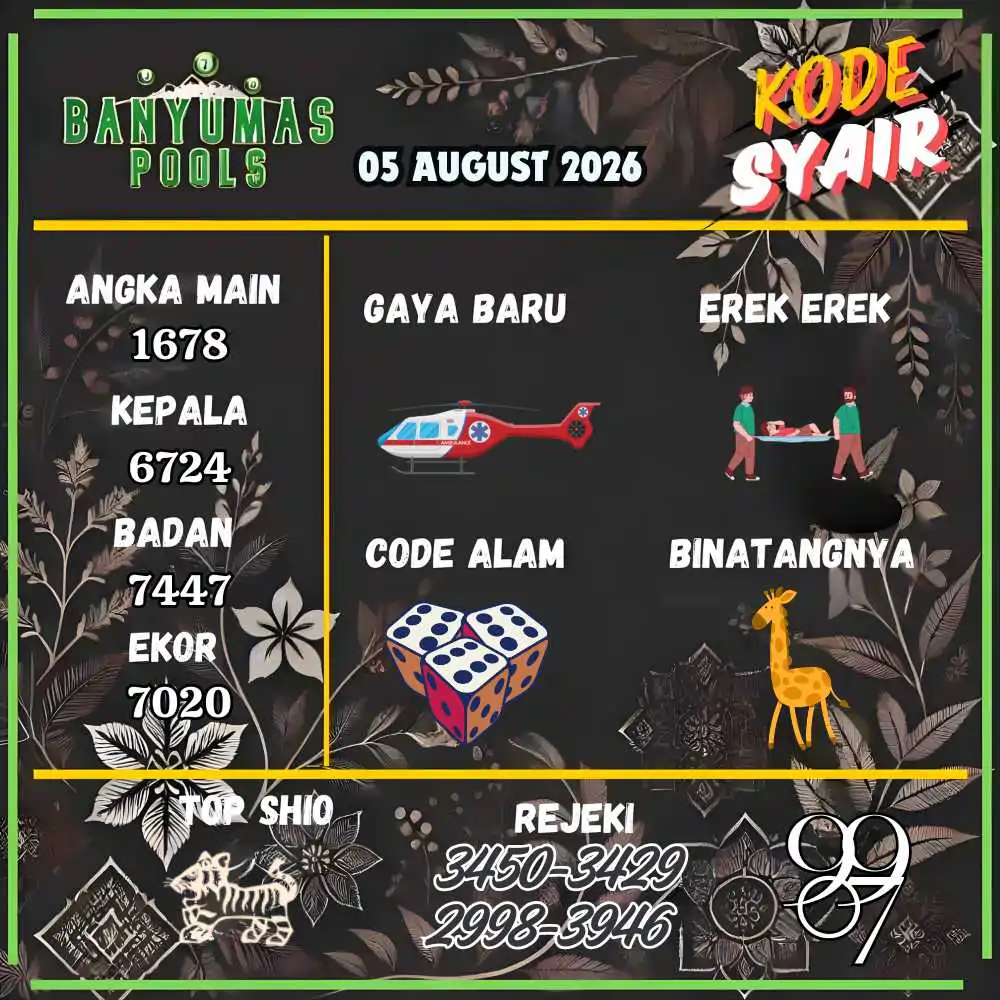 Kode Syair Banyumas Pools Agustus 2026
